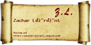 Zachar Lóránt névjegykártya