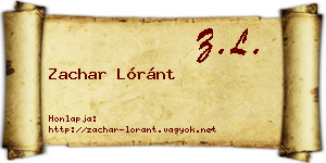 Zachar Lóránt névjegykártya